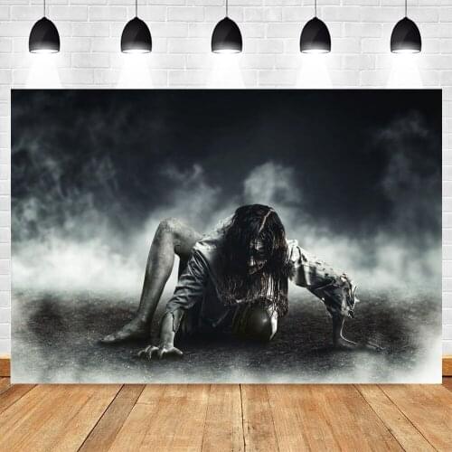 Yeele Halloween Backdrop Zombie Fog Night Scary Scene Photography Background Vinyl Photocall Photozone Photophone Banner Poster