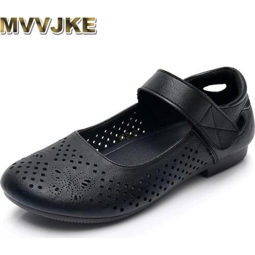 MVVJKESummer fashion women leather shoes woman loafers slip On casual flats shoes Ladies Comfortable Beach Outdoor Women Shoes