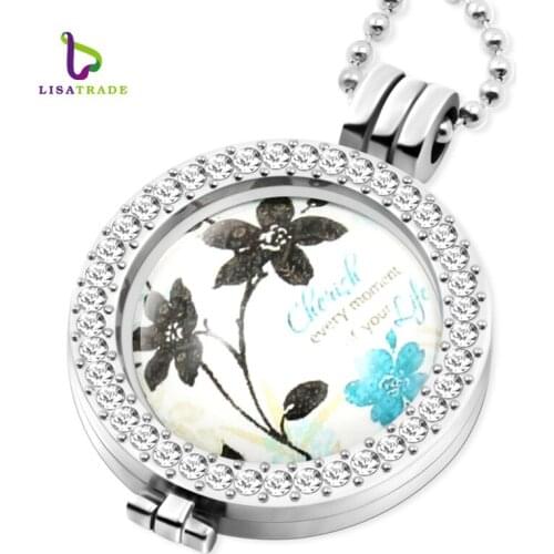 My coin necklace "Flower" 33mm coins disc for Women fit 35mm coin holder with 80cm bead chain 6 style can choose MICP111-116