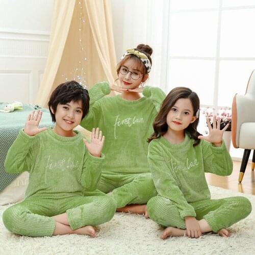 Winter Pajamas Set Matching Family Outfits Mother Kids Velvet Sleepwear Children Clothes Girls Boys Pajama Family Match Clothing