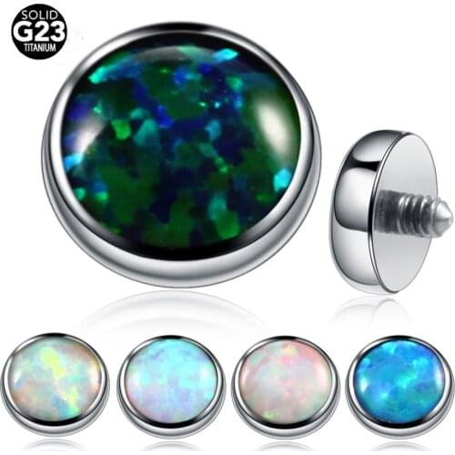 1Pc 4MM Tops Opal Stone G23 Titanium Dermal Anchor Piercing Skin Diver Pircing Micro Dermal Body Piercings Jewelry