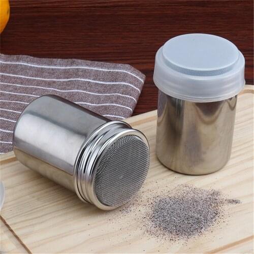 1Pc Metal Stainless Steel Flour Salt Sifter Icing Sugar Dredger Cocoa Chocolate Powder Shaker Size S/M/L Size