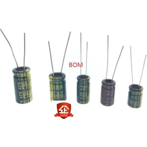 2-20pcs 6.3V High Frequency Low ESR Aluminum Capacitor 820UF 1000UF 1500UF 1800UF 2200UF 3300UF 4700UF 10000UF