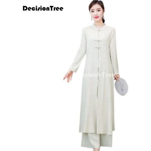 2021 high end aodai vietnam cheongsam style dress chinese dress qipao top+pants set woman traditional clothing floral ao dai