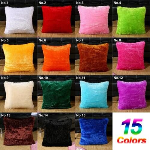 6pcs Velvet Cushions Throw Pillow Covers Fluffy Pillow Outside Pillow Covers Solid Decorative Cushion Home Sofa Chair Pillowcase