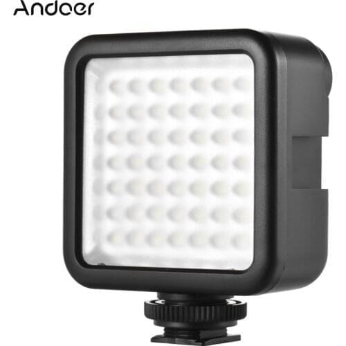Andoer W49 Mini Interlock Camera LED Panel Light Camcorder Video Lighting With Shoe Mount Adapter for Canon Nikon Sony A7 DSLR