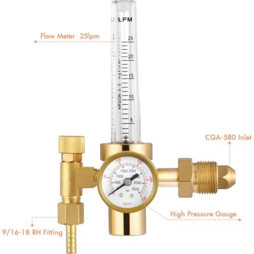 Reboot Argon Flow meter Welding Regulator Gas Valves Copper Welding Accessory for TIG Welder