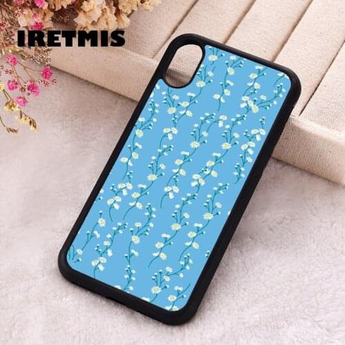 Iretmis 5 5S SE 2020 Phone Cover Case for iPhone 6 6S 7 8 Plus X Xs XR 11 12 Mini Pro Max Rubber Silicone flower chains