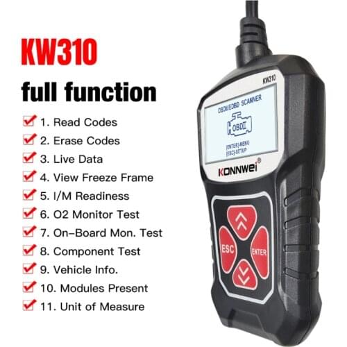 X7AE KW310 OBD2 Car Diagnostic Scanner Automotive Scanner For Car Code Reader Scanner Tools Car Diagnostic Tool