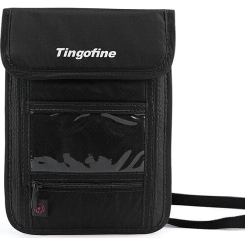 Travel Hanging Neck Passport Bag Waterproof Nylon Transparent ID Card Package Portable Multifunction Money Ticket Wallet Unisex