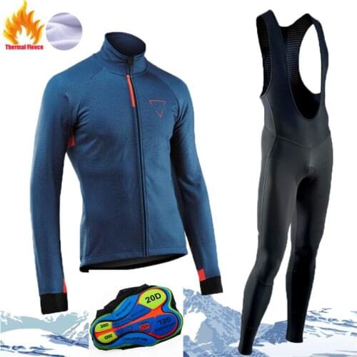 Blue Shirt Road Racing Suit Sports One-piece Jersey Long-sleeved Jersey 2021 New Cycling Sportswear Plus Velvet Warm Skull