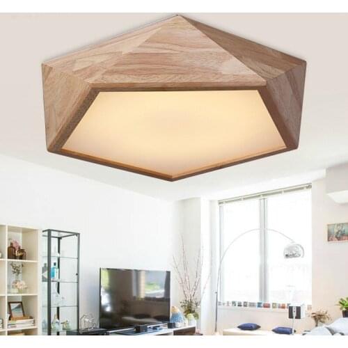 Hot OAK Modern led ceiling lights for dining room bedroom living room wooden led ceiling lamp fixtures abajur