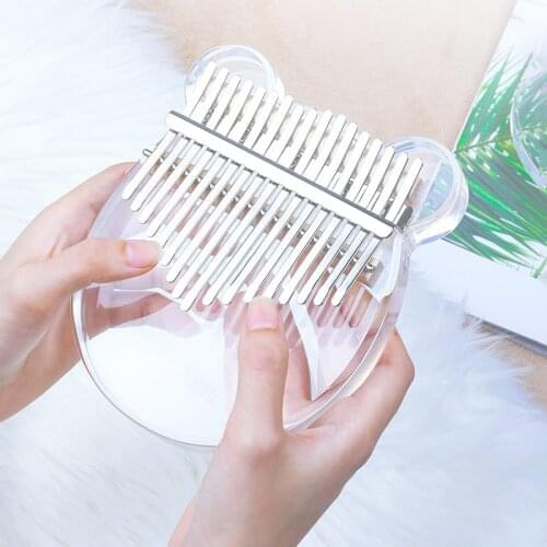 17 Keys Kalimba Thumb Piano High-Quality Portable Crystal Thumb Keyboard Transparent Catlike Kalimba Finger Piano for Beginner