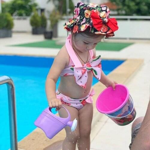 Cute Toddler Kid Baby Girls Summer Clothes Tankini Swimwear Swimsuit Watermelon Bikini Set Bathing Suit Beachwear Holiday