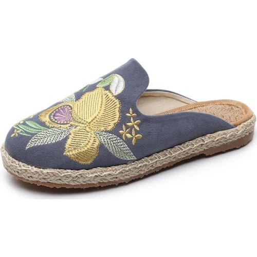 2020 hot fashion womens shoes embroidery national style cloth shoes hand made sandals