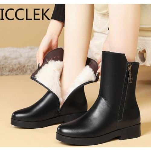 Best-selling New Women Winter Boots Fashion Shoes Women Boots Plus Plush / Warm Snow Boots Women Boots Platform Mid-calf