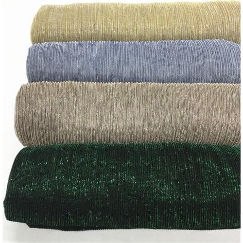 2018 NEW Shimmer Pleated Hijab Scarf Plain Shiny Crinkle Shawl Muslim Wrinkle Lurex Scarves Islamic Muffler Free Shipping
