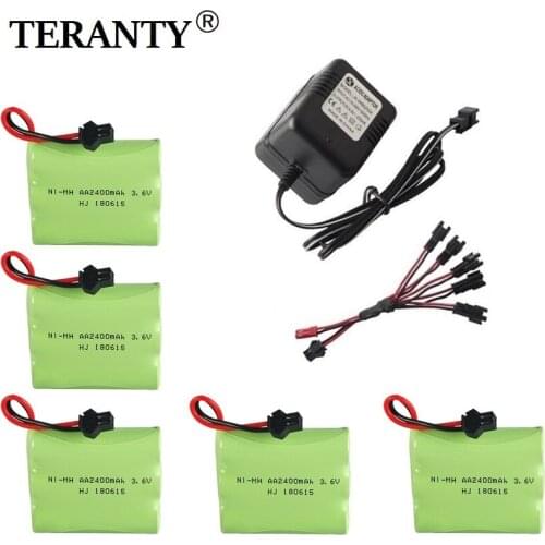 M Model ) Ni-MH 3.6V 2400mah Battery + 3.6v Charger For Rc toy Car Tank Train Robot Boat Gun AA 3.6v Rechargeable Battery Pack