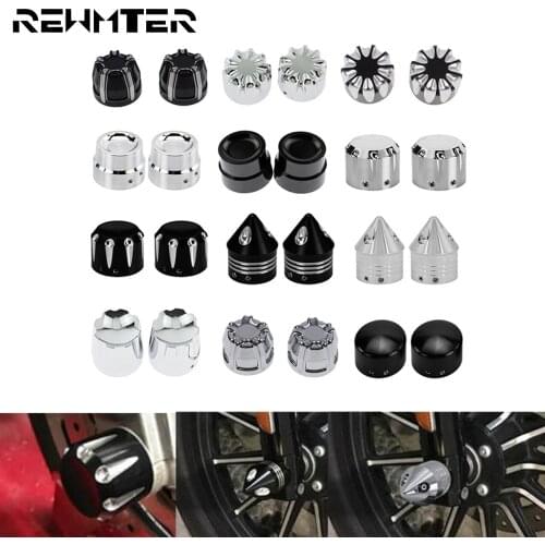 2xMotorcycle Front Axle Nut Cover Cap Bolt 29mm CNC Aluminum For Harley Dyna Softail Touring Breakout VRSCA V Rod Fat Boy FXDB