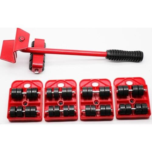 5PCS Furniture Transport Roller Set Removal Lifting Mobile Moving Tool Heavy Move House Omnidirectional Wheels Rack with Wheels