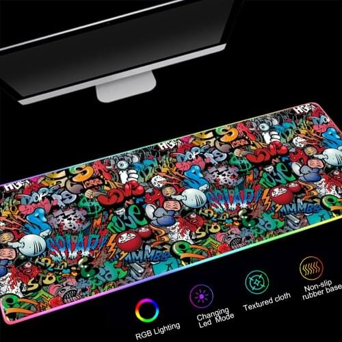 Custom Mouse Pad RGB Large Gaming Big Computer Mousepad LED Keyboard Rubber Desk Mat for CSGO Led Backlight XXL Surface Mice Pad