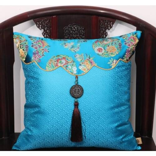 Luxury Jade Patchwork Natural Mulberry Silk Pillow Case Cushion Cover Christmas Sofa Chair Covers China Cushion Decor