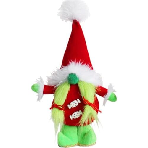 Christmas Green Beard Dwarf Gnome Doll Ornaments Cute Cartoon Dwarf Elf Home Decor Christmas Celebration Desktop Decorations