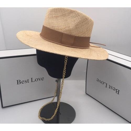 Brim hat chain European and American fashion sun hat for women straw hat summer French style free shipping