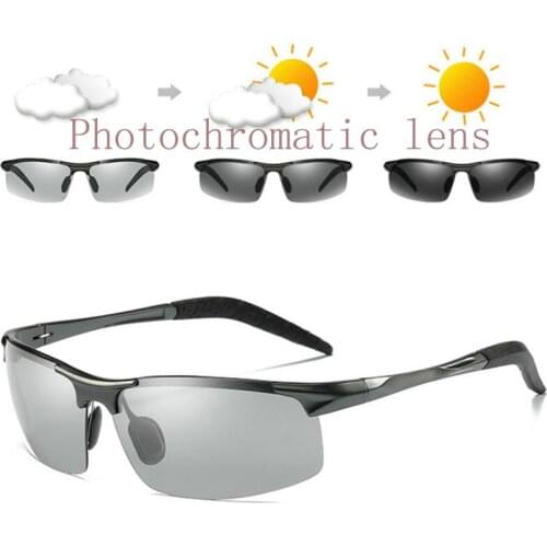 Aluminium Magnesium Frame Polarized Photochromic Sunglasses Mens Outdoor Driving Fishing Sunglasses Transition Sunglasses