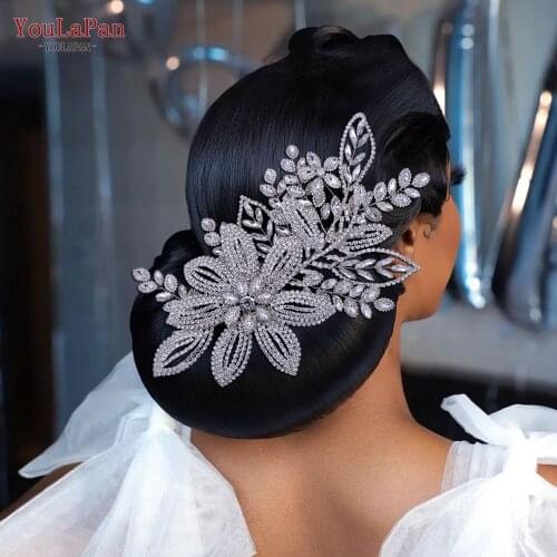 TOPQUEEN HP282 Golden Alloy Leaf Wedding Headband Floral Bridal Headpieces Diamond Chain Bridal Crown Hair Jewelry Women Tiara