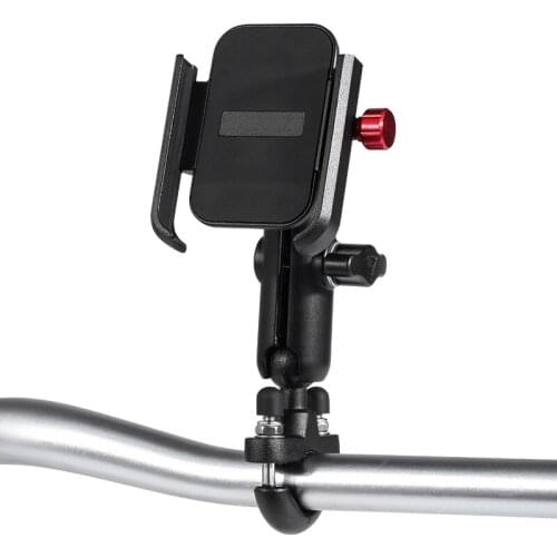 Handlebar Mount Universal Cell Phone Holder for Motorcycle Aluminum Alloy Free Rotation Phone Bracket for iPhone 8/9/XS/11 etc