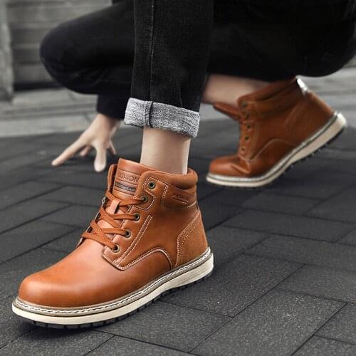 Vintage Mens Shoes High Top Shoes Men Shoe Casual Man Quality Mens Fashion Sneakers Hightop Mens Flat Leather For