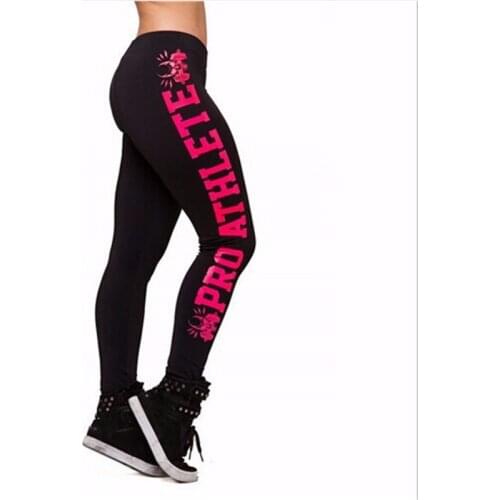 Yoga Woman Sports Elastic Letter Printing Matching Slim Bottoming Pants Breathable
