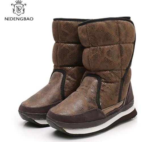 Women snow boots platform winter boots thick plush waterproof non-slip boots fashion women winter shoes warm fur botas mujer