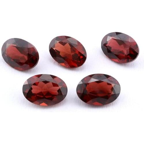 1Pcs Oval Red Garnet January Birthstone Faceted Cut Loose Gemstone Natural Semi Precious Stone DIY Jewelry Supplies 4120124