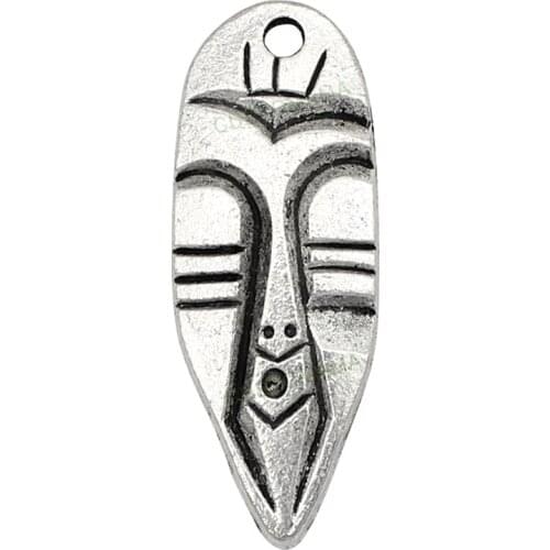 20pcs-Antique Silver / Bronze Mask Charms Pendant, Jewelry accessories 40x15mm