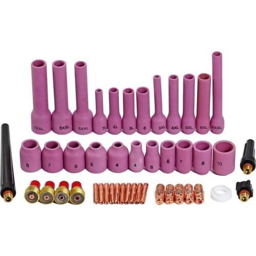 46 PCS/Set TIG Gas Lens Collet Body Assorted Size Kit Fit SR WP 9 20 25 TIG Welding Torch 46pcs