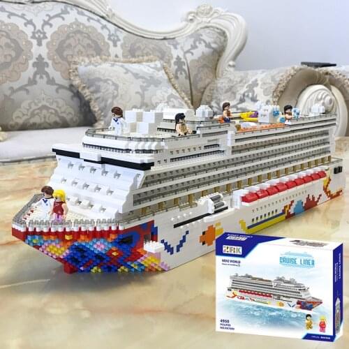 4950pcs Challenge ZRK Mini Blocks Big size cruise ship Model Building Bricks Cruise Liner Assembly Toys for Children Luxury Gift