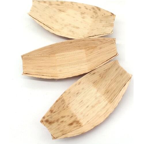 Promotion - Party Wedding Disposable Supplies Eco-Friendly Tableware 130mm Bamboo Leaf Boat, 30/Pack