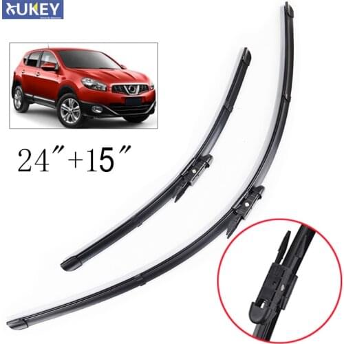 Xukey Wiper Blades For Nissan Qashqai J10 Exact Fitting 2006 2007 2008 2009 2010 2011 2012 2013 Rubber Car Accessories 24"15"