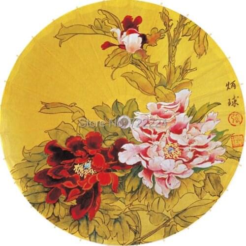 Free shipping dia 84cm chinese peony umbrella antique handmade blue peony sunny and raniy collection,props oiled paper umbrella