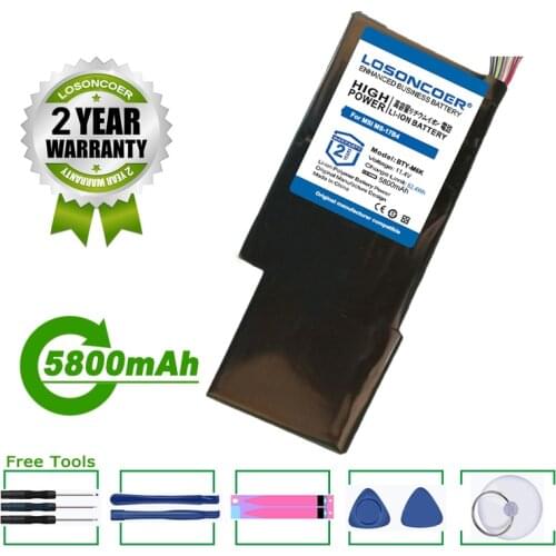 BTY-M6K 5800mAh Battery For MSI MS-17B4 MS-16K3 GS63VR-7RG GF63 Thin 8RD 8RD-031TH 8RC GF75 Thin 3RD 8RC 9SC Thin 9SE/SX