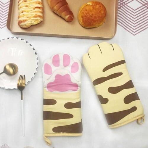 Animal Cat Claw Oven Long Gloves Microwave Anti-scald Non-Slip Baking Insulated Gloves Kitchen Party Supplies
