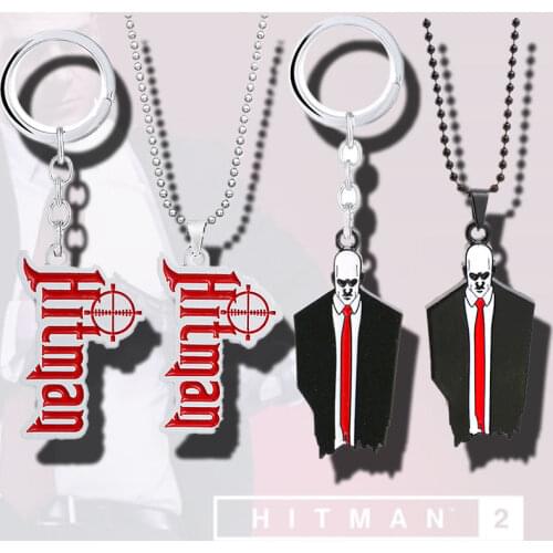 HITMAN™2 Agent 47 PS4 Game Keychain Hot Steam Game Chains And Necklaces брелок для ключей цепь на шею Game Accessories Keyring