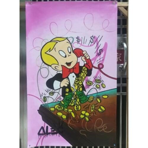 Nice painting Graffiti oil painting Riche Rich Alec Monopoly Wall art pictures painted for bedroom Home Decor