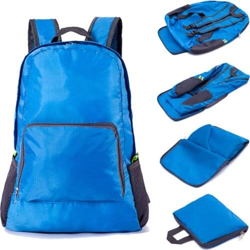 Women Men Unisex Light Folding Backpack Polyester Waterproof Bag Outdoor Backpack Travel Bag
