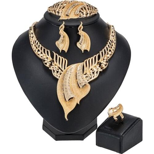MUKUN 2021 nigerian women wedding jewelry set Brand fashion african Bridal Jewelry set Wholesale Dubai gold Colorful jewelry set