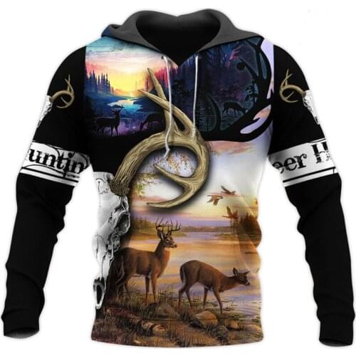 New deer hunting new animal 3D printing mens Hoodie fashion Sweatshirt Unisex casual jacket Pullover Hoodie Top