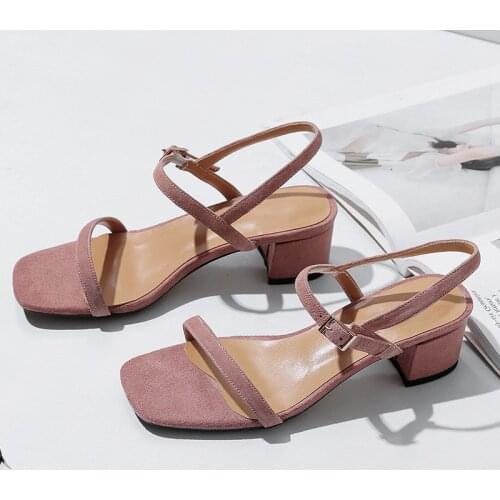 Fashion New Women Sandals Low Heel buckle sandal Simple Summer Shoes Gladiator Casual Sandal Narrow Band zapatos mujer Shoes 31