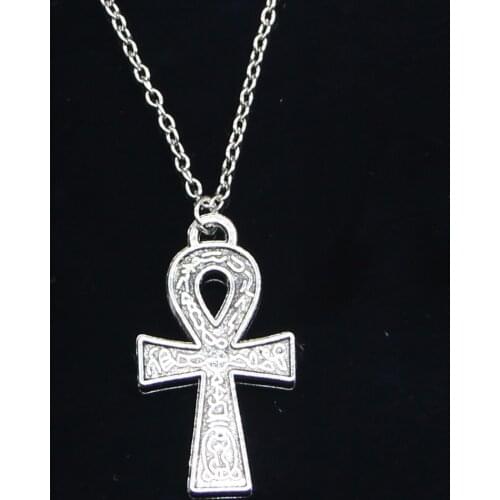 New Fashion Necklace 38x21mm egyptian ankh life symbol Pendants Short Long Women Men Colar Gift Jewelry Choker